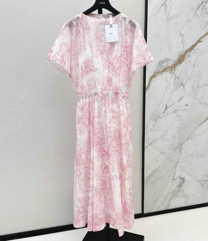 クリスチャンディオール DIOR 2025年 ディオリビエラ ロング シャツドレス レディース ワンピース コットン 半袖 - 画像 (2)