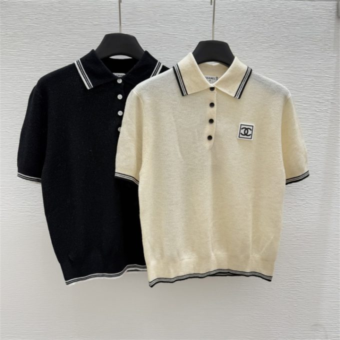 シャネル ポロ ニットシャツ 2025年 CHANEL ショートスリーブ セーター レディース