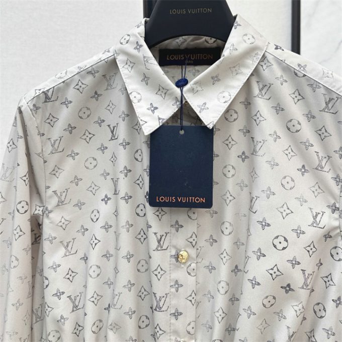 ルイヴィトン シャツドレス 2025年 LOUISVUITTON モノグラムフラール ワンピース レディース - 画像 (5)