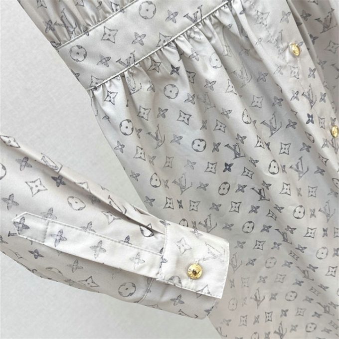 ルイヴィトン シャツドレス 2025年 LOUISVUITTON モノグラムフラール ワンピース レディース - 画像 (6)