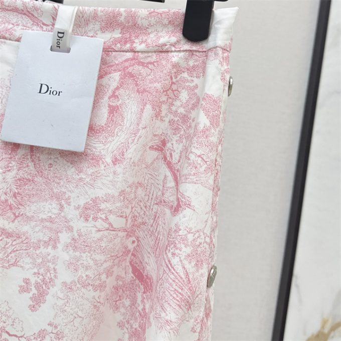 クリスチャンディオール 2025年 ディオリビエラ フレア ミディアム スカート DIOR トワル ドゥ ジュイ ソヴァージュ コットン レディース - 画像 (12)