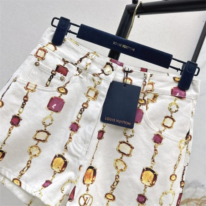 ルイヴィトン LOUISVUITTON 2025年 ネックレス プリント ショートパンツ ハイウェスト レディース - 画像 (3)
