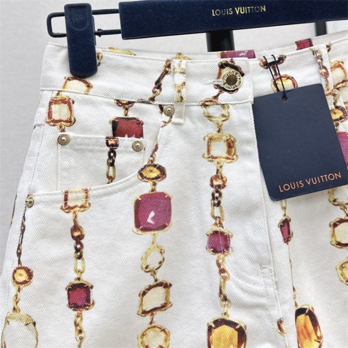ルイヴィトン LOUISVUITTON 2025年 ネックレス プリント ショートパンツ ハイウェスト レディース - 画像 (4)