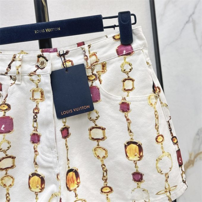 ルイヴィトン LOUISVUITTON 2025年 ネックレス プリント ショートパンツ ハイウェスト レディース - 画像 (5)