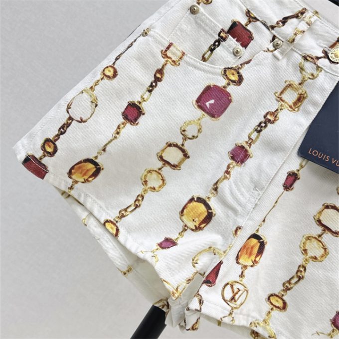 ルイヴィトン LOUISVUITTON 2025年 ネックレス プリント ショートパンツ ハイウェスト レディース - 画像 (6)