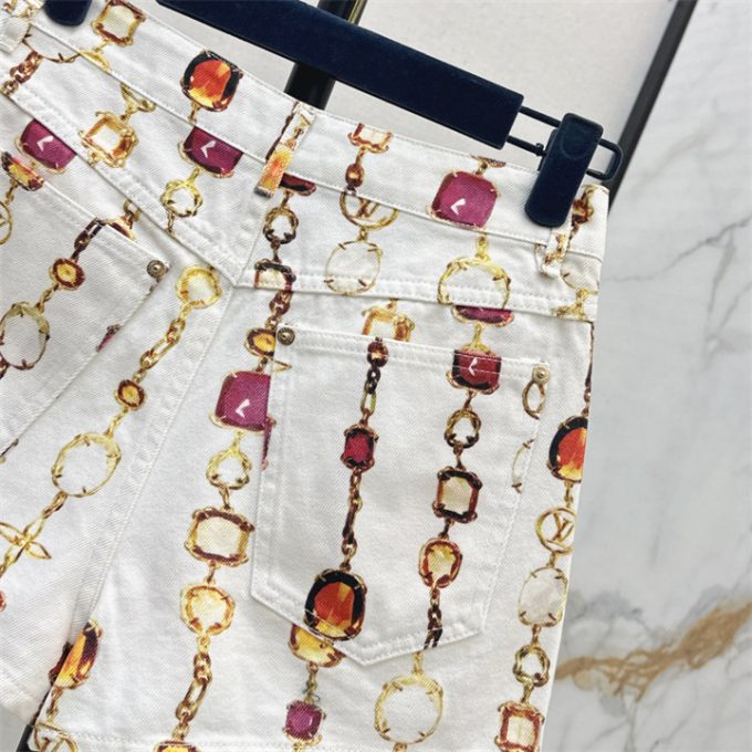 ルイヴィトン LOUISVUITTON 2025年 ネックレス プリント ショートパンツ ハイウェスト レディース - 画像 (8)