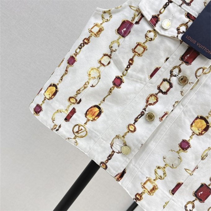 ルイヴィトン ベストジャケット 2025年 LOUISVUITTON ネックレス プリント ベスト ノースリーブ アウターコットン レディース - 画像 (8)