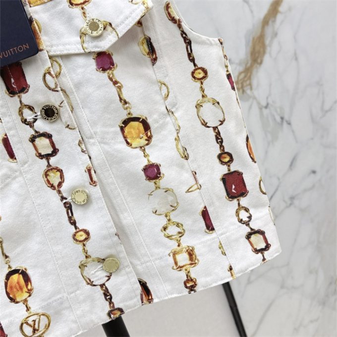 ルイヴィトン ベストジャケット 2025年 LOUISVUITTON ネックレス プリント ベスト ノースリーブ アウターコットン レディース - 画像 (5)