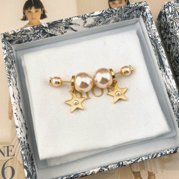 クリスチャンディオール 2025年 トライバル ピアス CHRISTIAN DIOR イヤリング ジュエリー ホワイト レジンパール - 画像 (2)