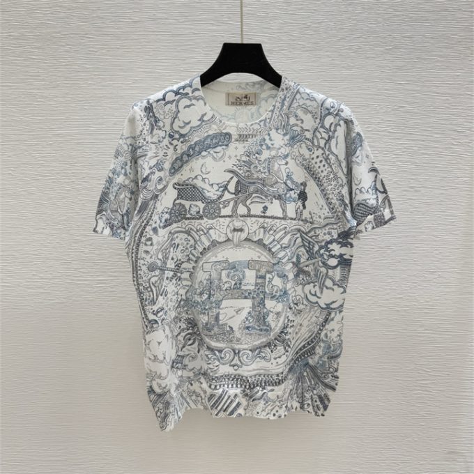エルメス Tシャツ 2025年 HERMES コットンジャージー ショートスリーブ クルーネック 半袖 レディース