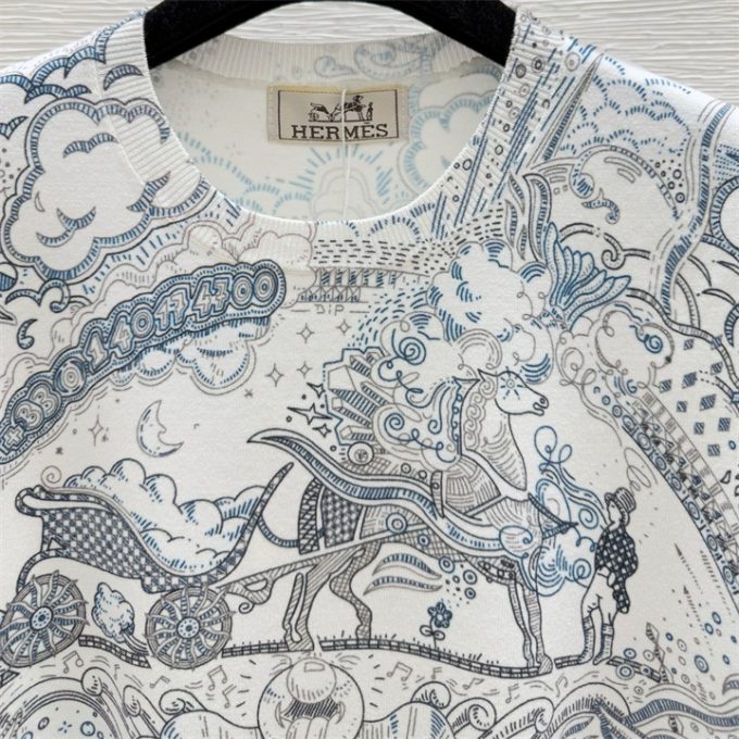エルメス Tシャツ 2025年 HERMES コットンジャージー ショートスリーブ クルーネック 半袖 レディース - 画像 (3)