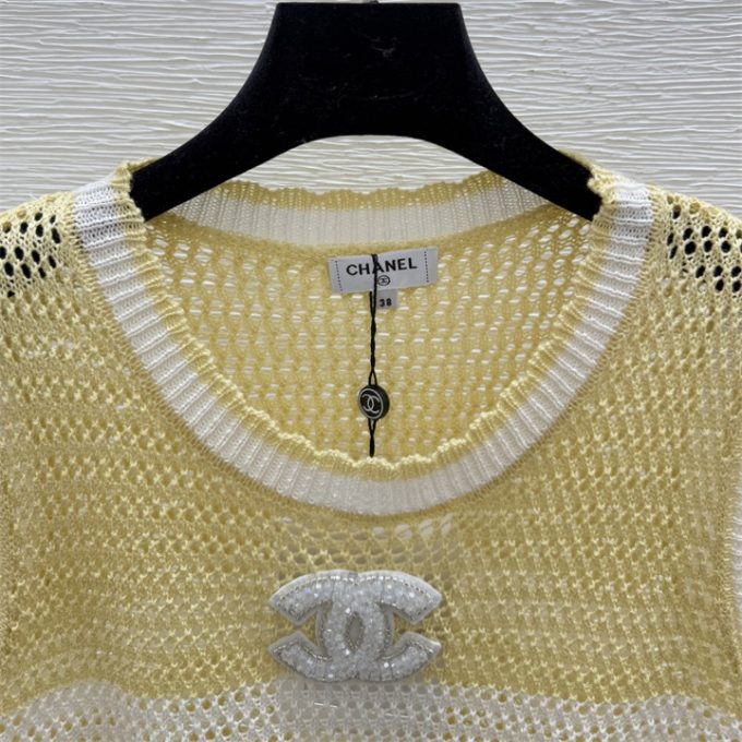 シャネル タンクトップ2025年 CHANEL ニットベスト セーター クルーネック ノースリーブ レディース - 画像 (7)