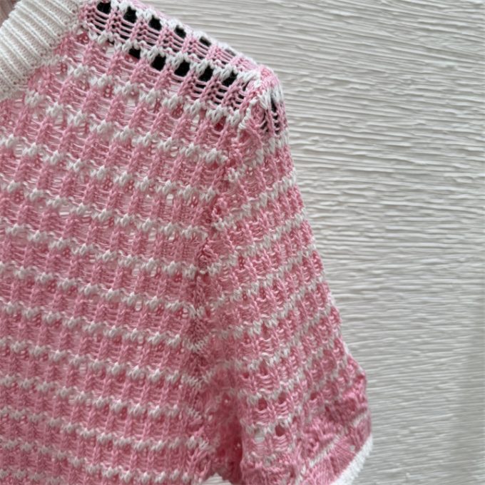 シャネル ニットシャツ 2025年 CHANEL ストライプ ショートスリーブ セーター レディース - 画像 (7)
