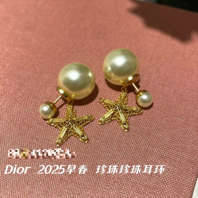 クリスチャンディオール 2025年 トライバル ピアス CHRISTIAN DIOR イヤリング ジュエリー ホワイト レジンパール - 画像 (2)