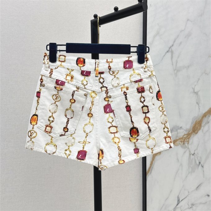 ルイヴィトン LOUISVUITTON 2025年 ネックレス プリント ショートパンツ ハイウェスト レディース - 画像 (2)