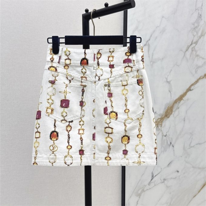 ルイヴィトン LOUISVUITTON 2025年 ネックレス プリント ミニスカート ハイウェスト コットン レディース - 画像 (2)