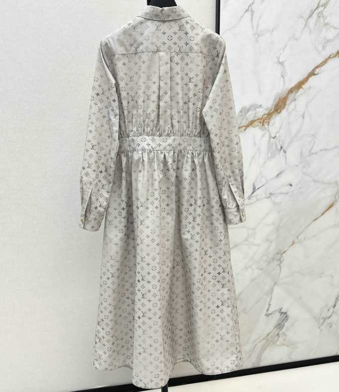 ルイヴィトン シャツドレス 2025年 LOUISVUITTON モノグラムフラール ワンピース レディース - 画像 (2)