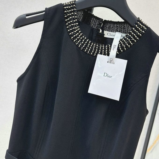 クリスチャンディオール ショートドレス 2025年新作 CHRISTIAN DIOR ノースリーブ クルーネック ワンピース - 画像 (4)