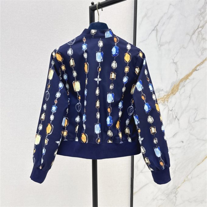 ルイヴィトン アウターコート 2025年 LOUISVUITTON ネックレス プリント リバーシブル ボンバージャケット ロングスリーブ レディース - 画像 (2)
