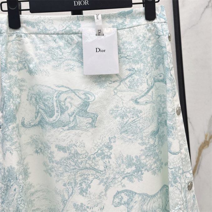 クリスチャンディオール 2025年 ディオリビエラ フレア ミディアム スカート DIOR トワル ドゥ ジュイ ソヴァージュ コットン レディース - 画像 (4)