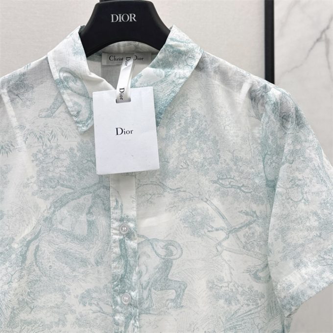 クリスチャンディオール DIOR 2025年 ディオリビエラ ミディ シャツドレス レディース ワンピーストワル ドゥ ジュイ ソヴァージュ コットン - 画像 (4)