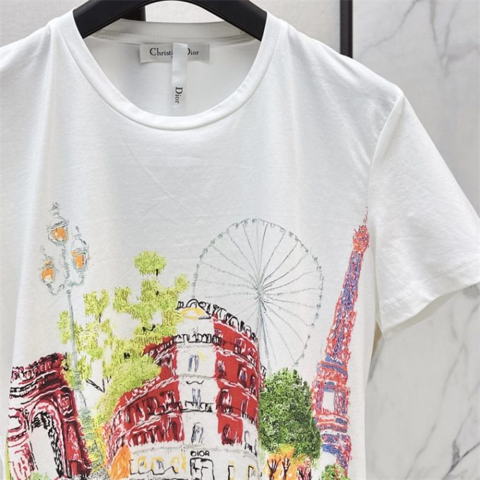 クリスチャンディオール Tシャツ 2025年 DIOR ショートスリーブ コットンジャージー 半袖 クルーネック レディース - 画像 (4)