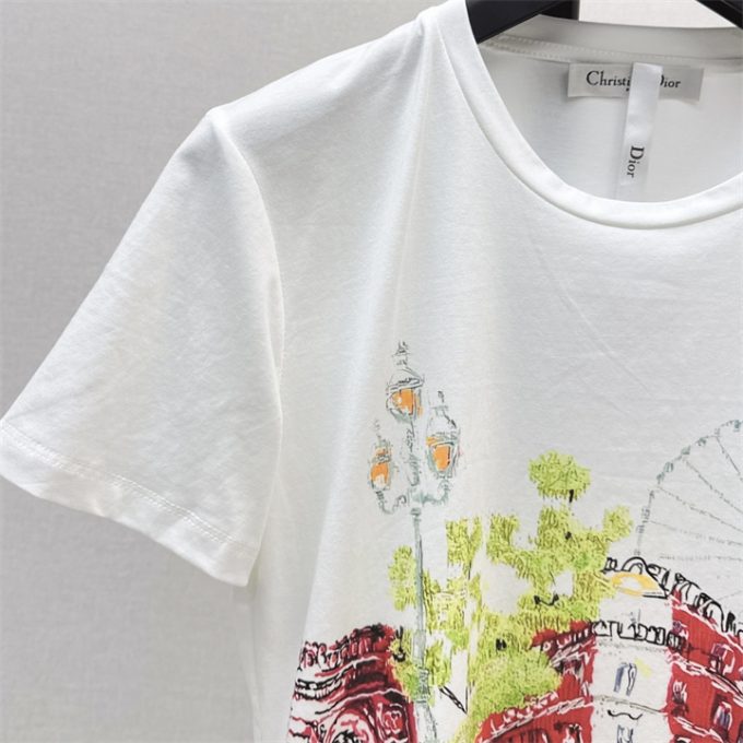 クリスチャンディオール Tシャツ 2025年 DIOR ショートスリーブ コットンジャージー 半袖 クルーネック レディース - 画像 (5)