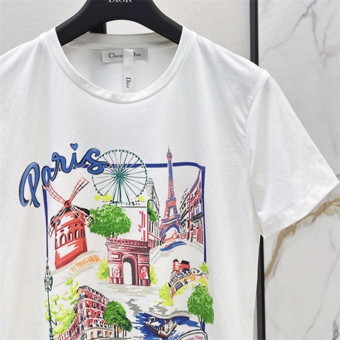 クリスチャンディオール Tシャツ 2025年 DIOR ショートスリーブ コットンジャージー 半袖 クルーネック レディース - 画像 (4)