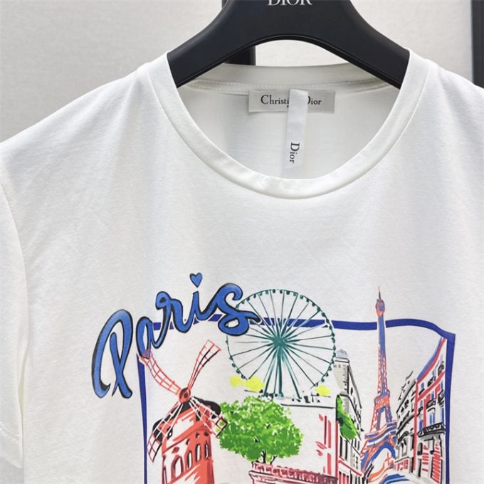 クリスチャンディオール Tシャツ 2025年 DIOR ショートスリーブ コットンジャージー 半袖 クルーネック レディース - 画像 (5)