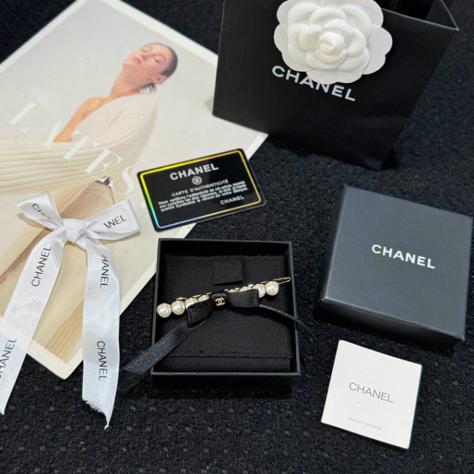 シャネル 2025年 リボン付き ヘアピン CHANEL ヘアクリップ 超可愛い - 画像 (2)