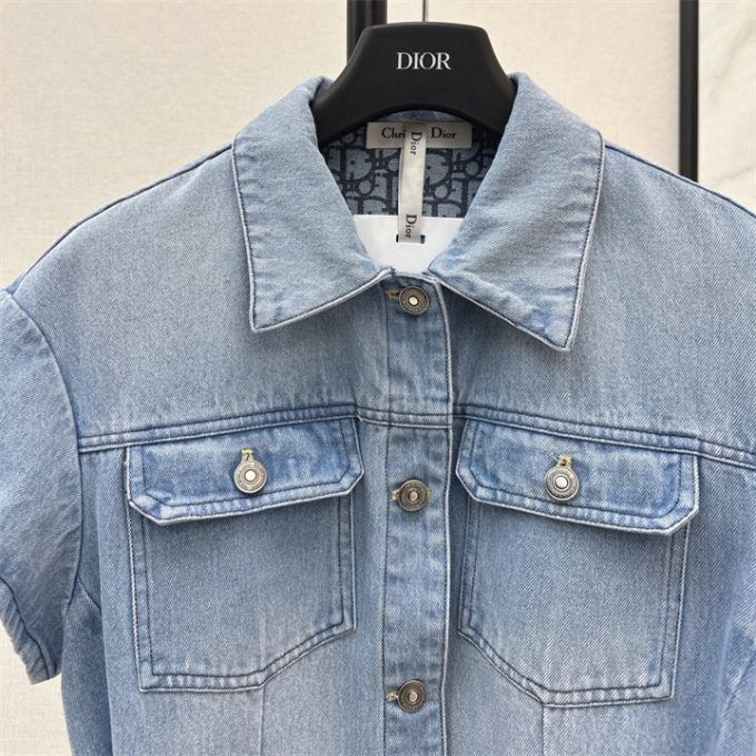 クリスチャンディオール ショートシャツドレス 2025年新作 DIOR ディオリビエラ ベルト付き ワンピース レディース - 画像 (5)