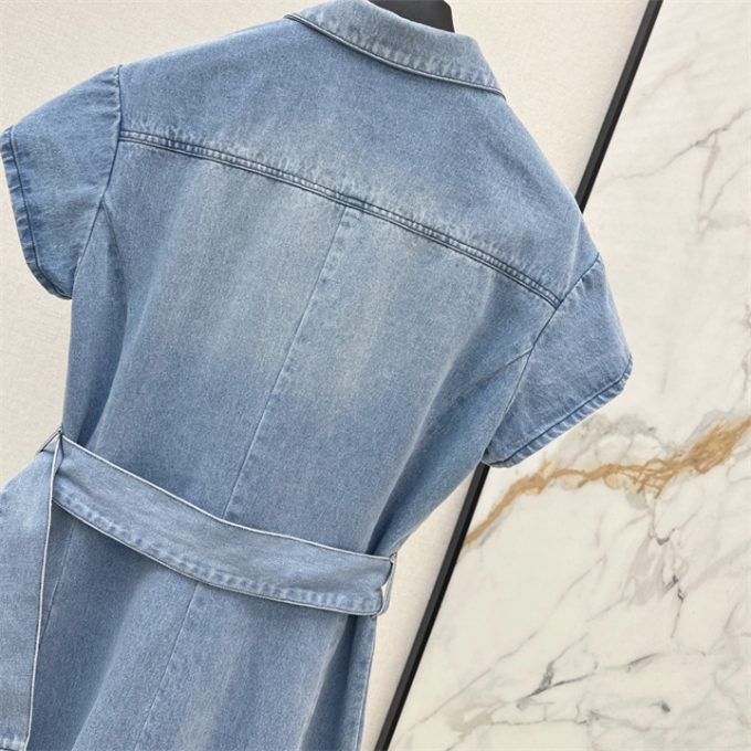 クリスチャンディオール ショートシャツドレス 2025年新作 DIOR ディオリビエラ ベルト付き ワンピース レディース - 画像 (8)
