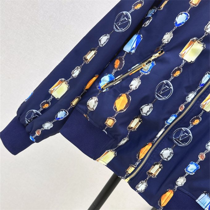 ルイヴィトン アウターコート 2025年 LOUISVUITTON ネックレス プリント リバーシブル ボンバージャケット ロングスリーブ レディース - 画像 (5)