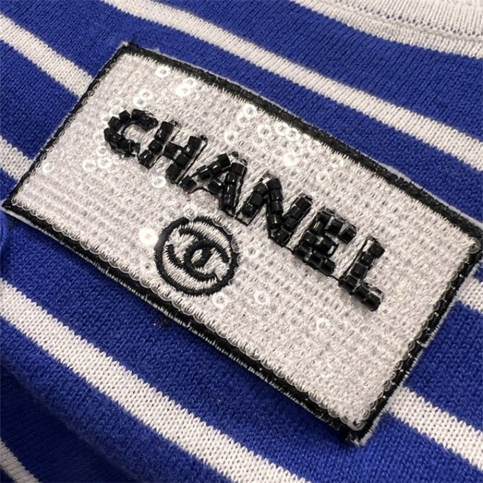 シャネル  ストライプ ニットシャツ 2025年 CHANEL ショートスリーブ セーター レディース - 画像 (4)