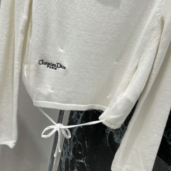 クリスチャンディオール DIOR 2025年 オフショルダー セーター ロングスリーブ ウールニット シンプル おしゃれ レディース - 画像 (4)