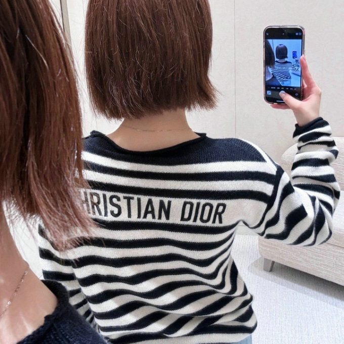 クリスチャンディオール DIOR 2025年 ストライプ セーター ロングスリーブ ウールニット シンプル おしゃれ レディース - 画像 (8)