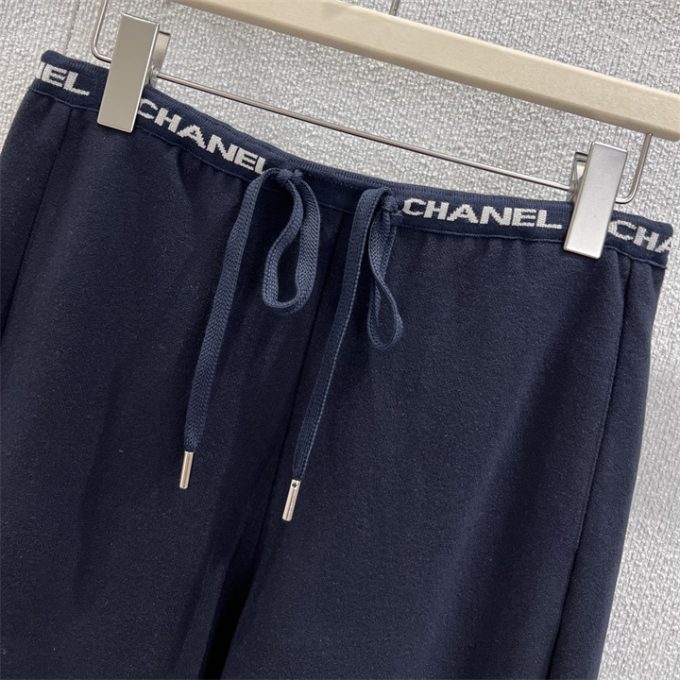 シャネル スポーツパンツ2025年 CHANEL ドローストリング フレアパンツ おしゃれ レディース - 画像 (3)