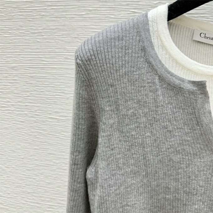クリスチャンディオール DIOR 2025年 フェイクレイヤード ニットセーター ロングスリーブ カシミヤ シンプル おしゃれ レディース - 画像 (6)