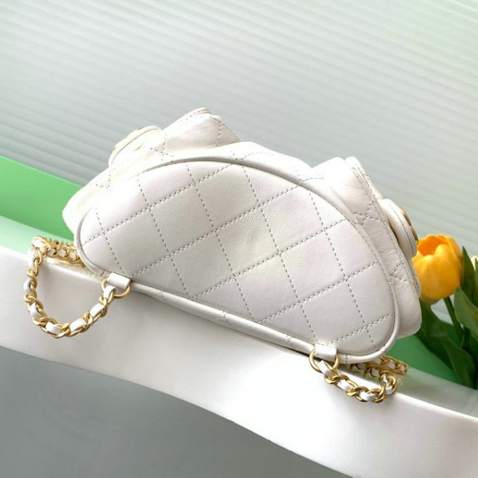 シャネル 2025年 チェーンベルト バックパック CHANEL レディース リュック 2way ショルダーバッグ ラムスキン - 画像 (4)