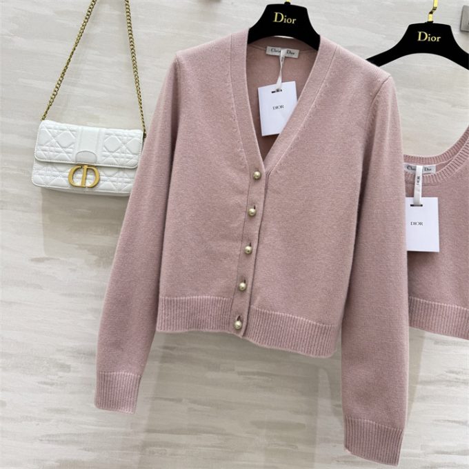 クリスチャンディオール カーディガン 2025年  DIOR ロングスリーブ ウール ニットコート ニットベスト タンクトップ セットアップ - 画像 (5)