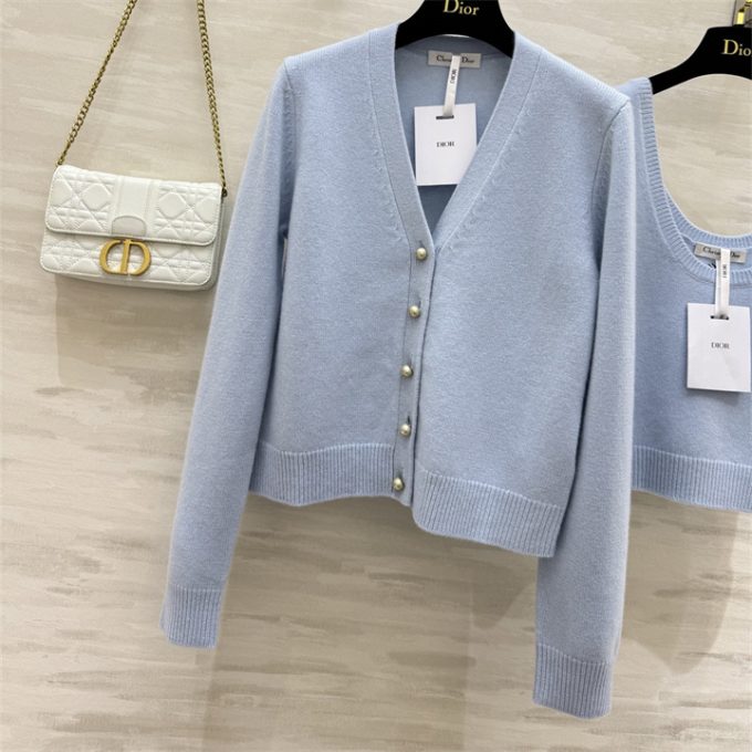 クリスチャンディオール カーディガン 2025年  DIOR ロングスリーブ ウール ニットコート ニットベスト タンクトップ セットアップ - 画像 (11)