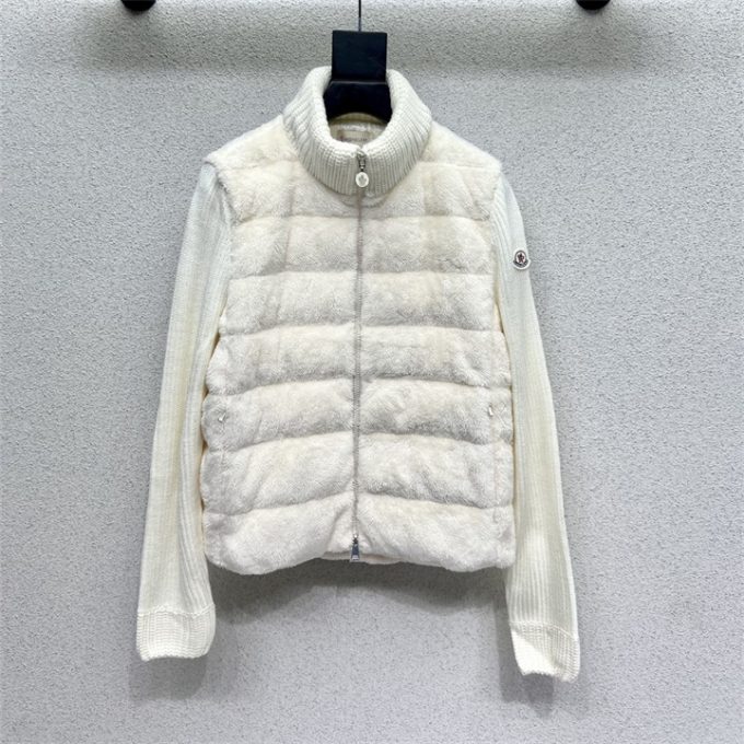 モンクレール ロングスリーブ ダウン 2025年 MONCLER ウールニット ジップジャケット アウターコート レディース - 画像 (2)