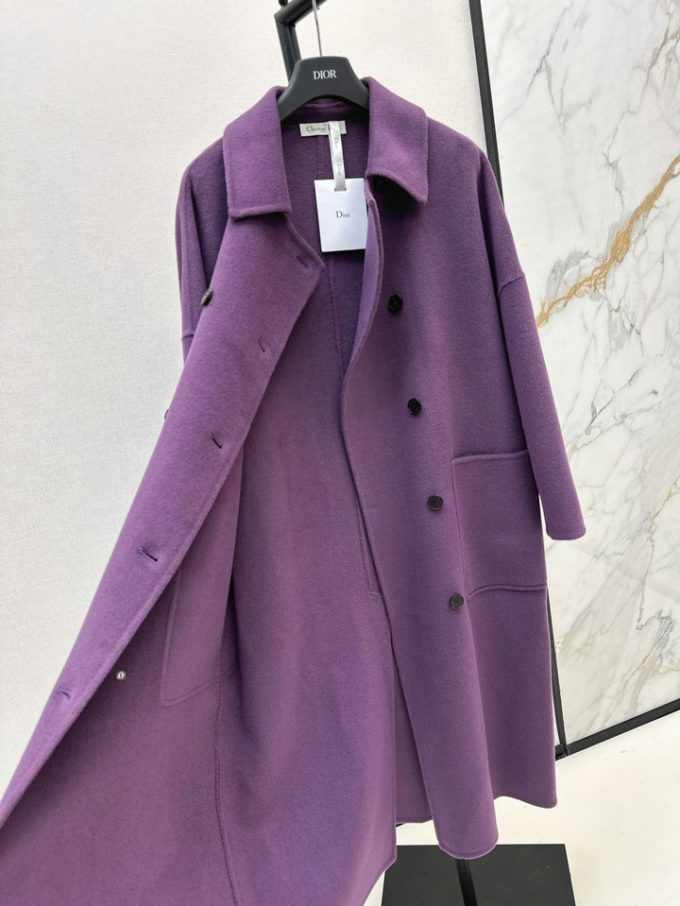 クリスチャンディオール レディース コート 2025年 DIORダブルフェース カシミヤ ロングコート ロングスリーブ ベルト付き レディース - 画像 (8)