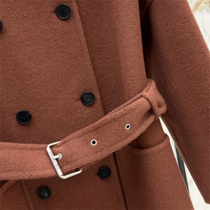 クリスチャンディオール レディース コート 2025年 DIORダブルフェース カシミヤ ロングコート ロングスリーブ ベルト付き レディース - 画像 (13)
