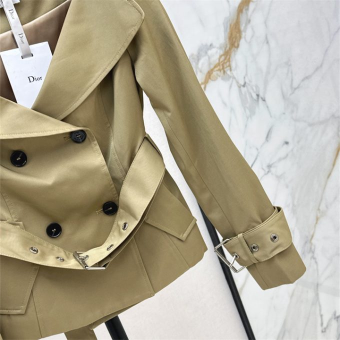 クリスチャンディオール トレンチコート 2025年新作 DIOR オフショルダー アウターコート ロングスリーブ コットン レディース - 画像 (6)