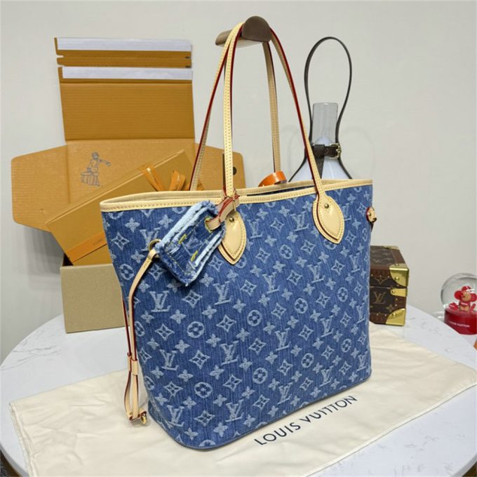 ルイヴィトン 2025年 ネヴァーフル MM M13192 LOUISVUITTON トートバッグ ハンドバッグ デニムブルー レディース - 画像 (2)