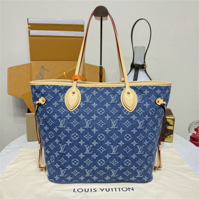 ルイヴィトン 2025年 ネヴァーフル MM M13192 LOUISVUITTON トートバッグ ハンドバッグ デニムブルー レディース - 画像 (3)