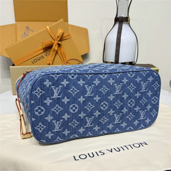 ルイヴィトン 2025年 ネヴァーフル MM M13192 LOUISVUITTON トートバッグ ハンドバッグ デニムブルー レディース - 画像 (4)