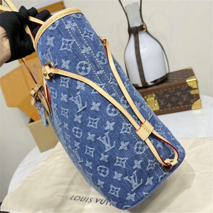 ルイヴィトン 2025年 ネヴァーフル MM M13192 LOUISVUITTON トートバッグ ハンドバッグ デニムブルー レディース - 画像 (5)