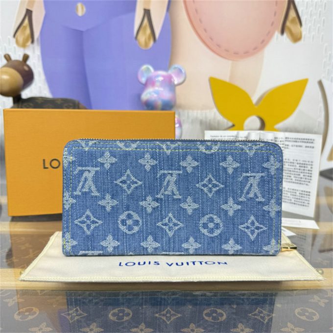 ルイヴィトン 2025年 LV TM ジッピー ウォレット M23161  LOUISVUITTON ファスナー長財布 モノグラム チェリー デニム - 画像 (4)